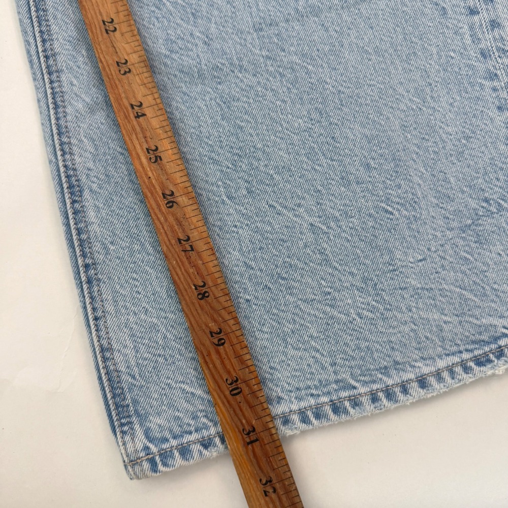 American Eagle Low Rise Baggy Wide Leg Light Wash Jeans Womens 8 Stretch 31‎ - Picture 7 of 9